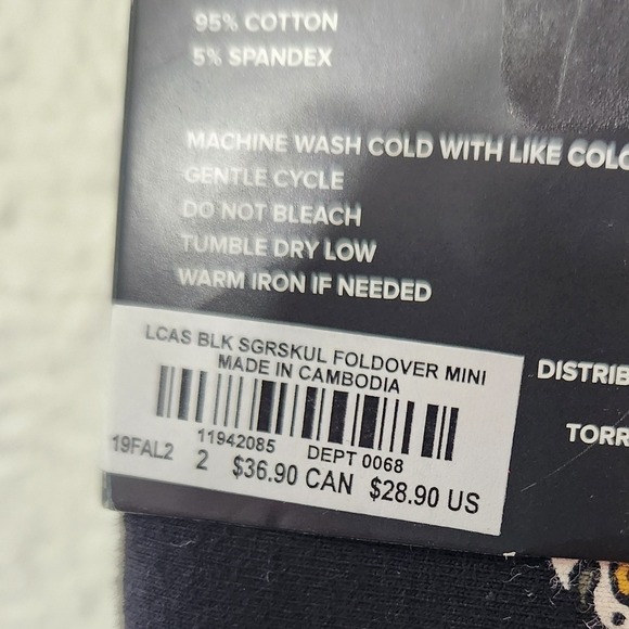 Torrid Black NWT Sugar Skull Fold Over Pencil Skirt 2X Plus Size Stretch - Picture 8 of 8